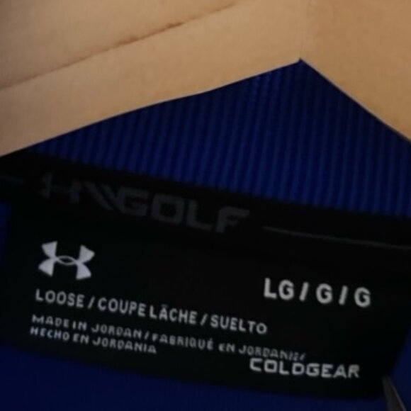 Under Armour Golf Blue Storm Fleece Snap Mock Neck Sweater Large - Picture 2 of 4
